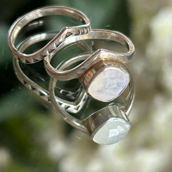 💕Moonstone Stacking Rings (2) 925 silver - Picture 8 of 9